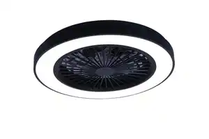LED Deckenleuchte mit Ventilator Petri Ø 48 cm 40 W schwarz