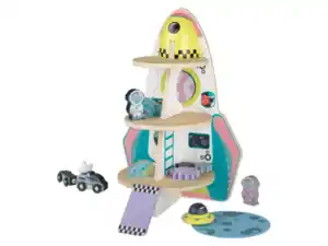 Playtive Holzrollenspielzeug Rakete, 10-teilig