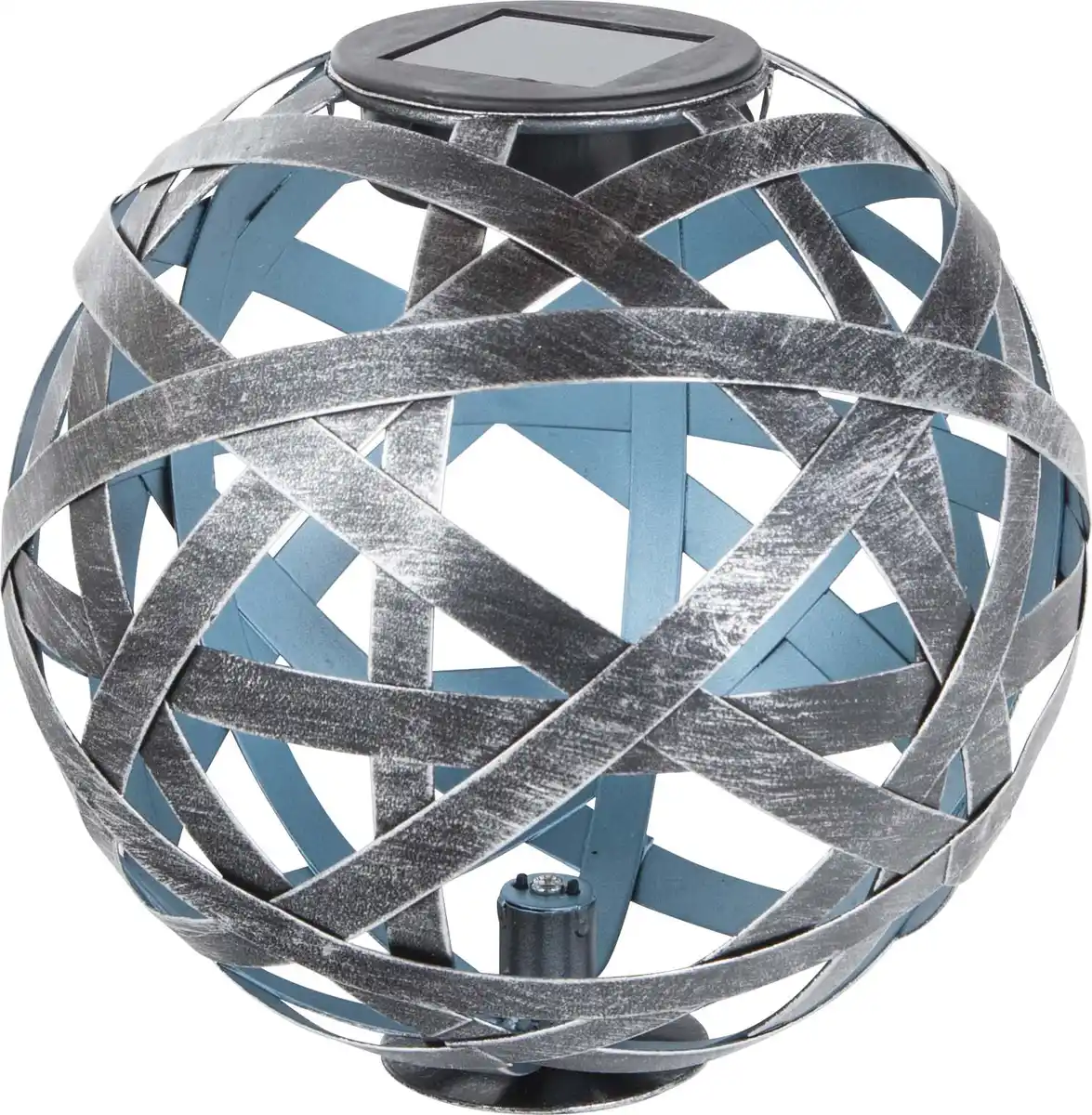 Bild 1 von TrendLine LED Solarkugel silber-blau 18 cm mit Erdspieß