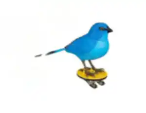 Vogel mit Bewegungssensor 12,5x4,6x9cm 3f. sort. Farbe: Blau