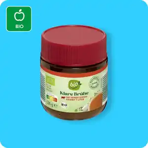 BIO Bio-Brühe im Glas, Hühnerbrühe oder Klare Brühe mit Rindfleisch