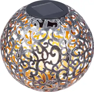 TrendLine LED Solarkugel silber 16 cm