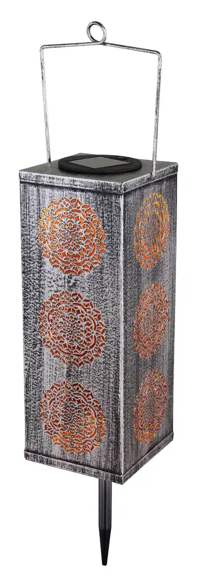 Bild 1 von Globo LED Solarleuchte Metall silber/grau Erdspieß