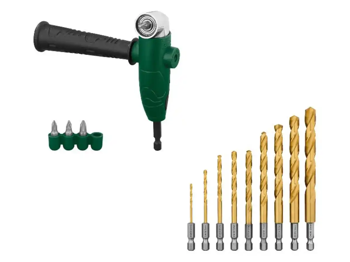 Bild 1 von PARKSIDE® Winkelbithalter und Impact-Bohrer-Set