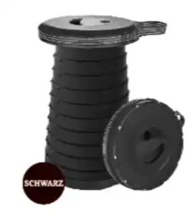Tim Garden Klapphocker höhenverstellbar D26xH42cm 3fa. Farbe: schwarz