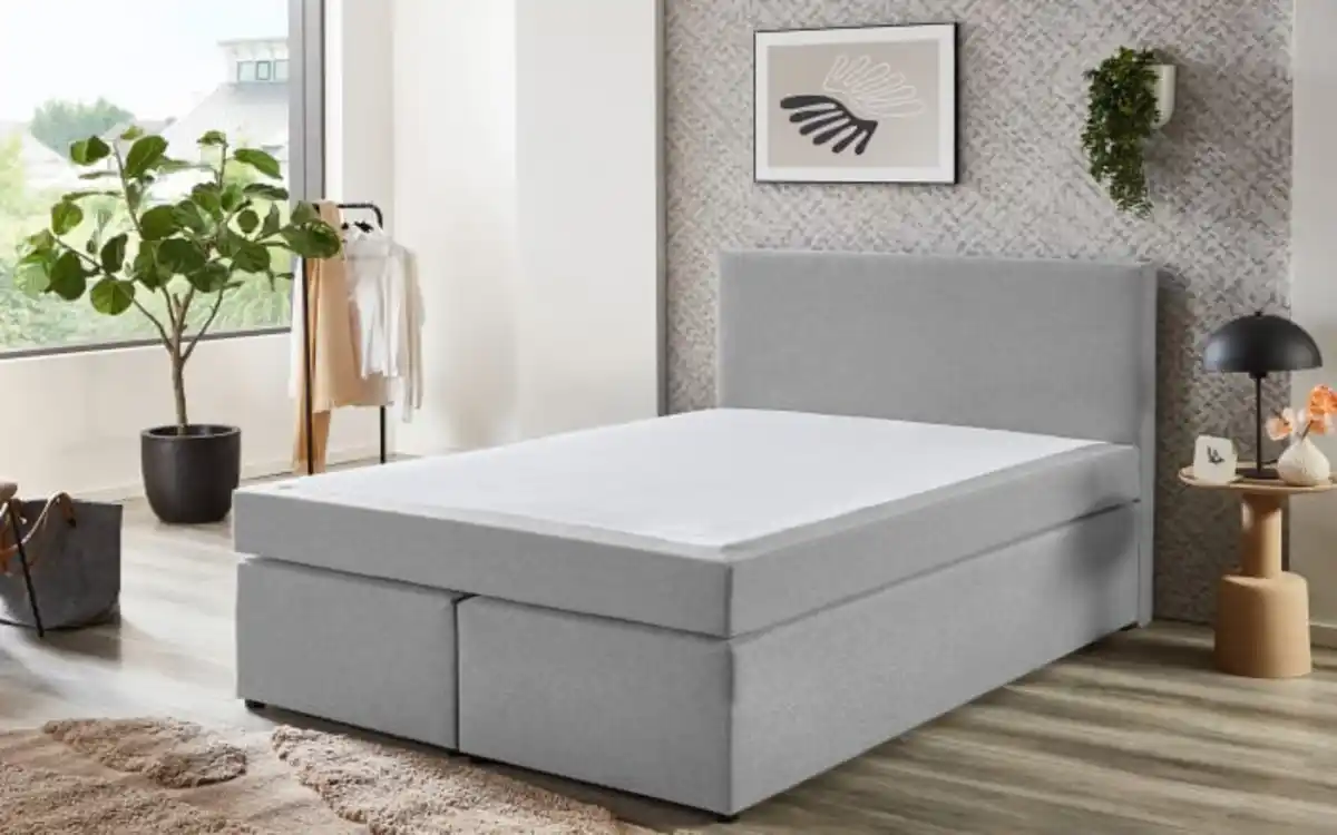 Bild 1 von Boxspringbett Aspen, silber, 140 x 200 cm