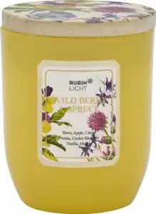 RUBIN LICHT Duftkerze U-Form mit Holzdeckel Blumen g