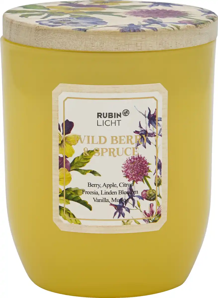 Bild 1 von RUBIN LICHT Duftkerze U-Form mit Holzdeckel Blumen g