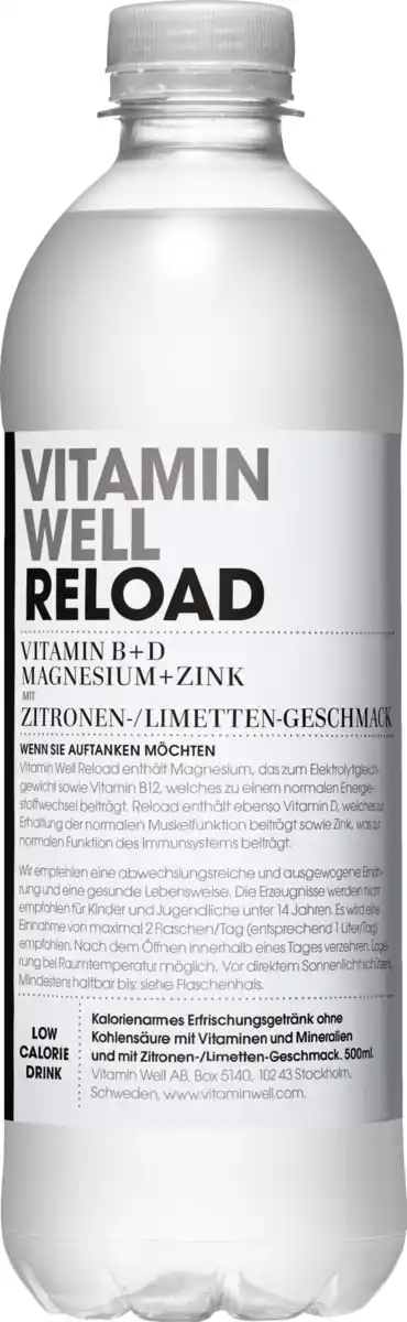 Bild 1 von Barebells Vitaminwasser Vitamin Well Reload EINWEG, 500 ml