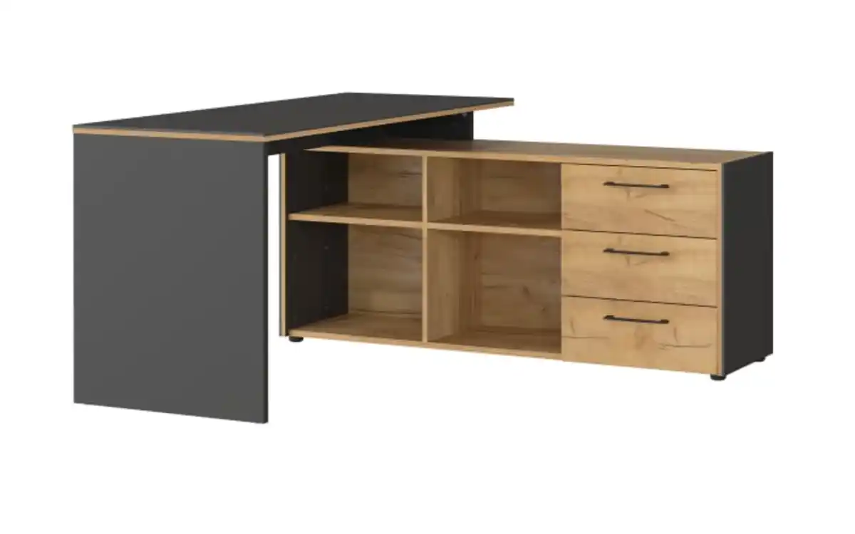 Bild 1 von Vito - Winkelschreibtisch Podium, Eiche Navarra Nachbildung/graphit matt