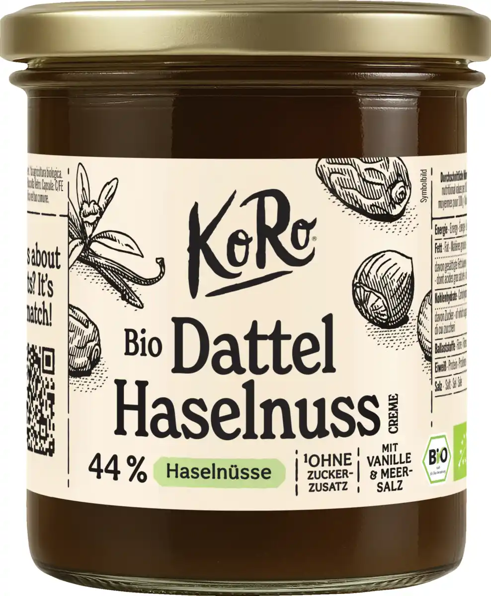 Bild 1 von KoRo Bio Dattel Haselnuss Creme, 330 g