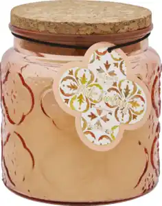RUBIN LICHT Paisleyglas mit Korkdeckel grau/orange