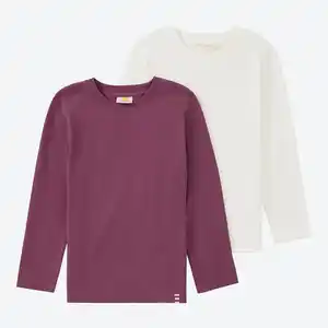 Unisex-Kinder-Langarmshirt, 2er-Pack
