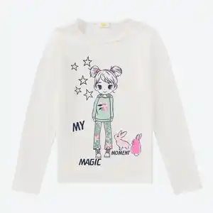 Kinder-Mädchen-Shirt mit Glitzerdruck