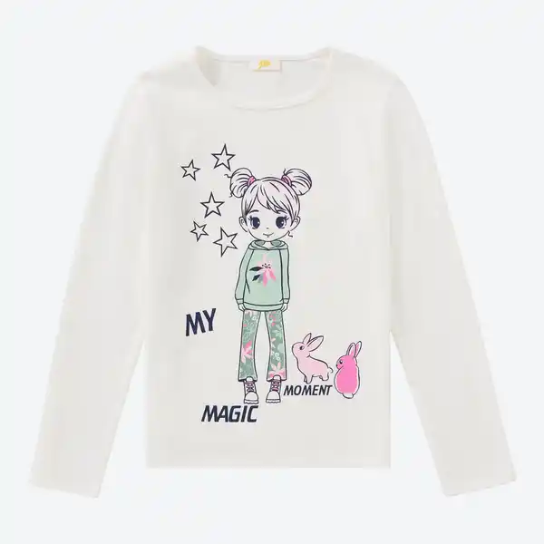 Bild 1 von Kinder-Mädchen-Shirt mit Glitzerdruck