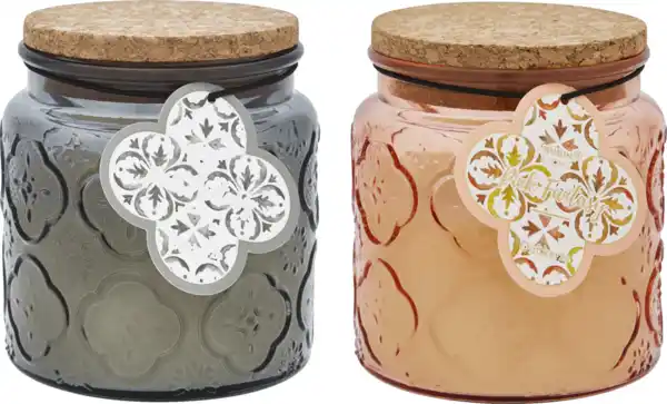 Bild 3 von RUBIN LICHT Paisleyglas mit Korkdeckel grau/orange