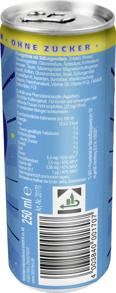 Bild 2 von hitschies Saure Drachenzungen Energy Zero EINWEG, 250 ml
