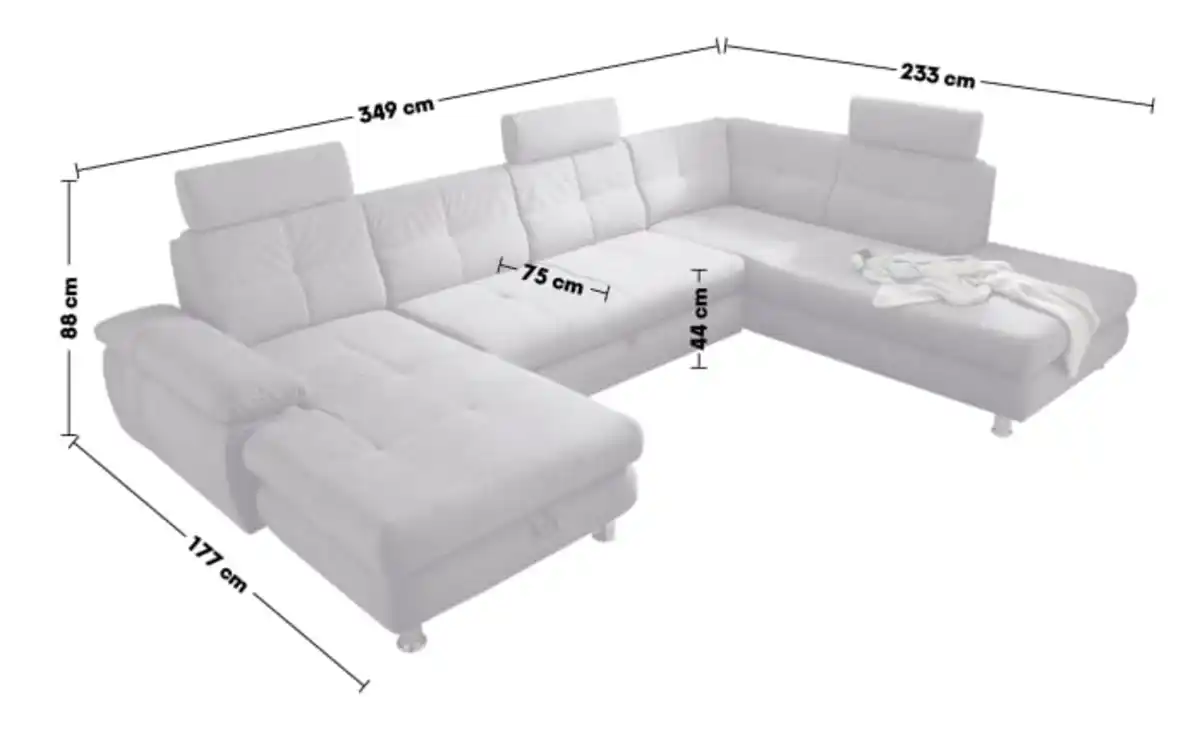 Bild 4 von ED Lifestyle - Wohnlandschaft Alba, anthrazit, inkl. Funktionen, Armlehne links