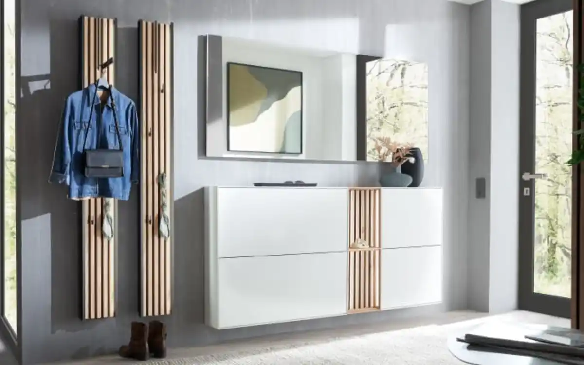 Bild 2 von Hartmann - Schuhschrankkombi Salvo, weiß/Kerneiche, inkl. Rückwandbeleuchtung