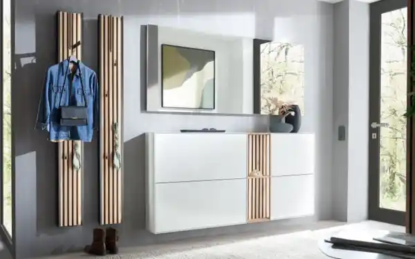 Bild 2 von Hartmann - Schuhschrankkombi Salvo, weiß/Kerneiche, inkl. Rückwandbeleuchtung