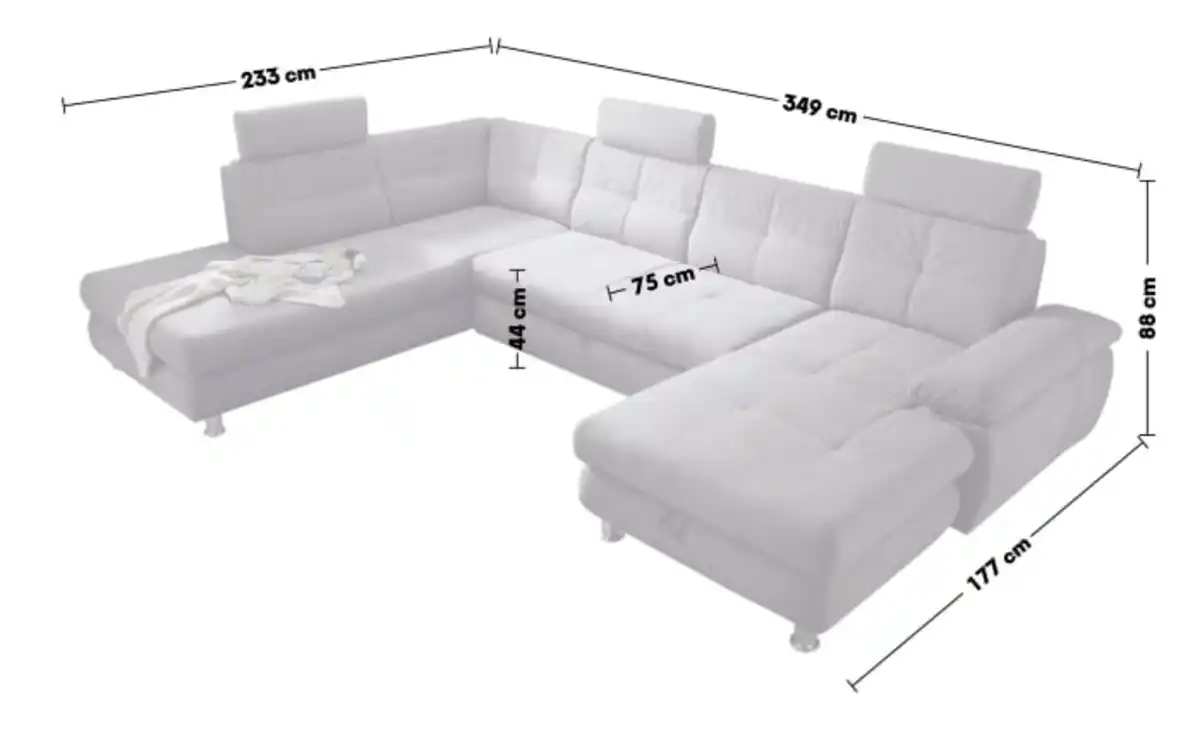 Bild 4 von Wohnlandschaft Alba, anthrazit, inkl. Funktionen, Armlehne rechts