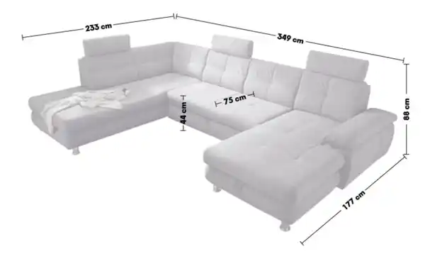 Bild 4 von Wohnlandschaft Alba, anthrazit, inkl. Funktionen, Armlehne rechts
