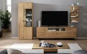 MCA furniture - Wohnwand Brest, Wildeiche geölt massiv