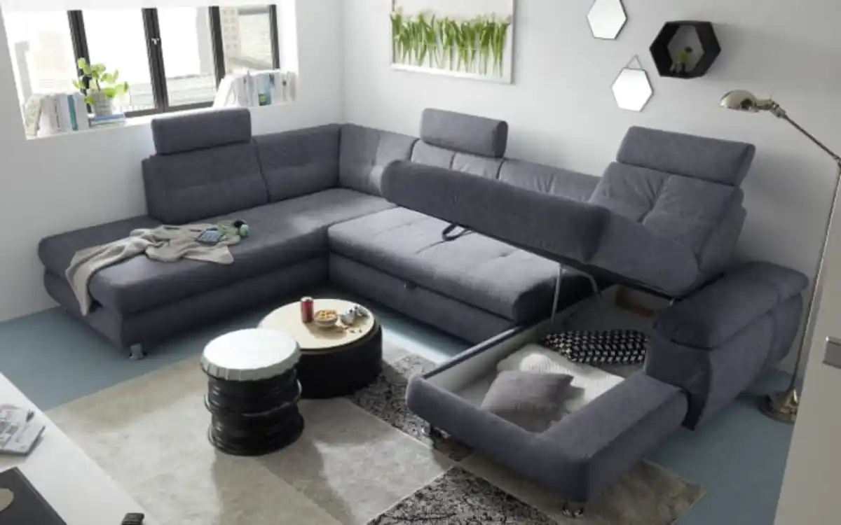 Bild 2 von Wohnlandschaft Alba, anthrazit, inkl. Funktionen, Armlehne rechts