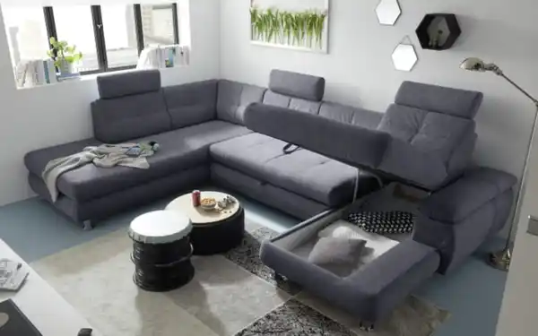 Bild 2 von Wohnlandschaft Alba, anthrazit, inkl. Funktionen, Armlehne rechts