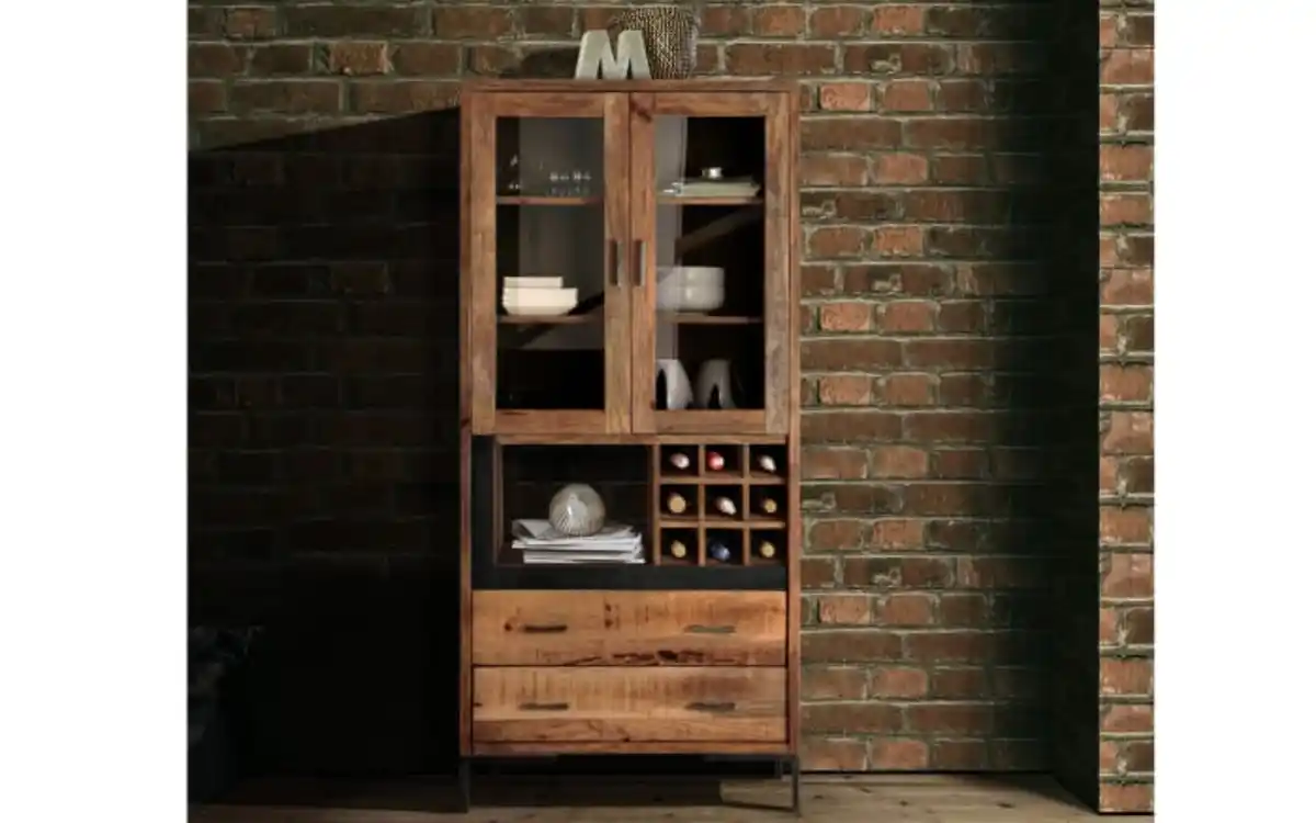 Bild 2 von Pol Power - Glasvitrine Valencia, massives Mangoholz