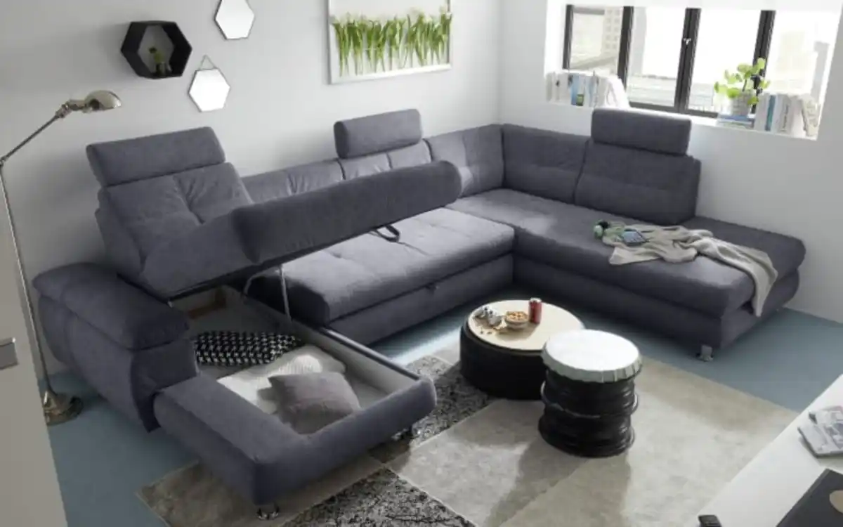 Bild 3 von ED Lifestyle - Wohnlandschaft Alba, anthrazit, inkl. Funktionen, Armlehne links