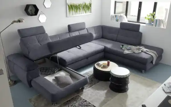 Bild 3 von ED Lifestyle - Wohnlandschaft Alba, anthrazit, inkl. Funktionen, Armlehne links