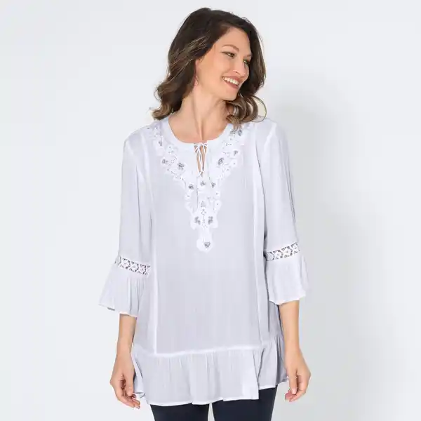 Bild 1 von Damen-Bluse mit Trompetenärmeln