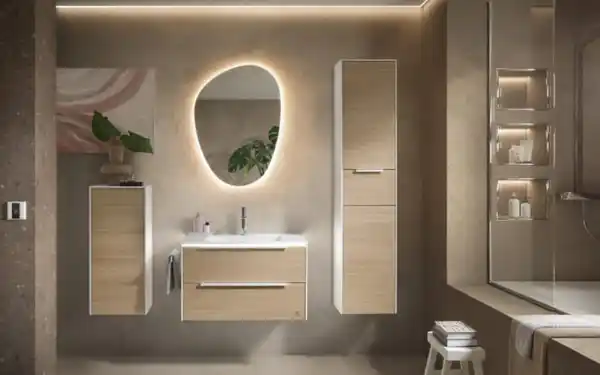 Bild 3 von Musterring - Badkombination Riana, Eiche/weiß, inkl. LED Beleuchtung