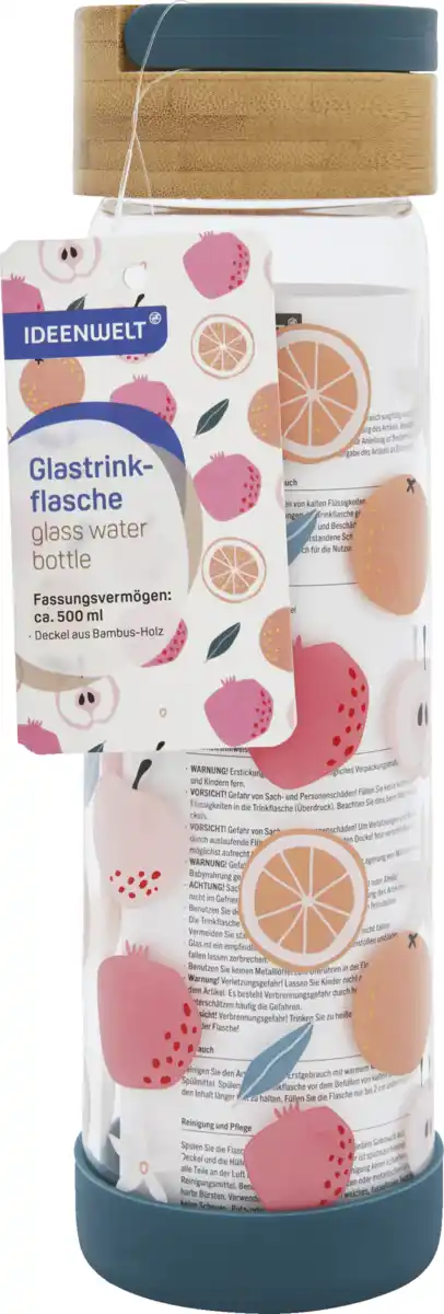 Bild 1 von IDEENWELT Glastrinkflasche Früchte 500ml