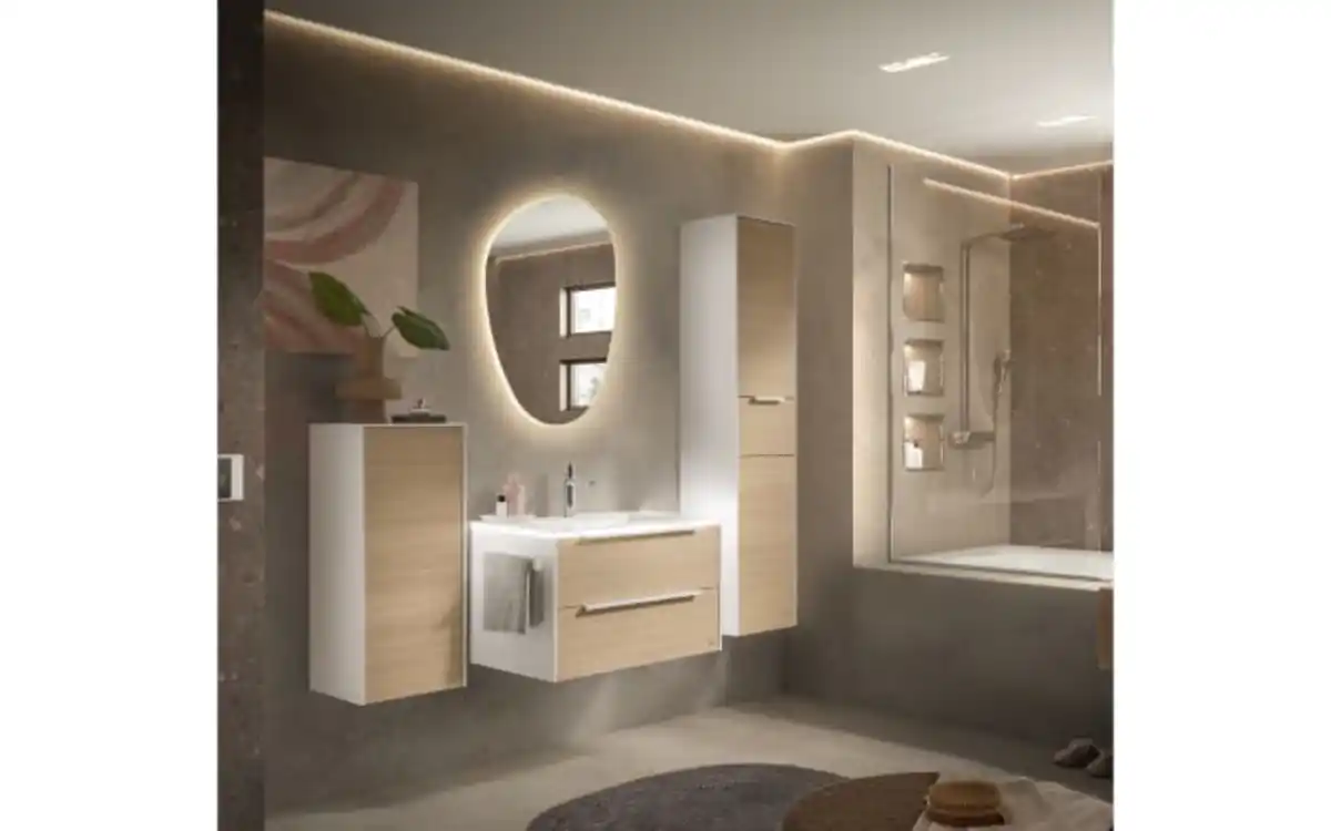 Bild 2 von Musterring - Badkombination Riana, Eiche/weiß, inkl. LED Beleuchtung