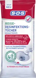 SOS SOS Reise-Desinfektions-Tücher 15 Stk