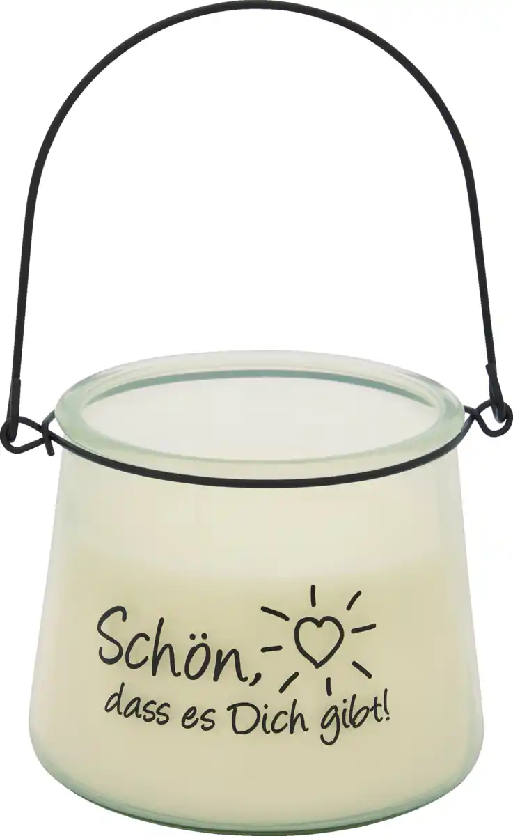 Bild 1 von RUBIN LICHT 2-Dochtglas mit Henkel & Spruch mint