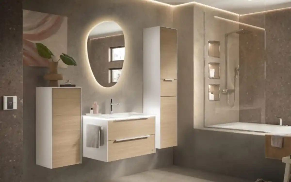 Bild 1 von Musterring - Badkombination Riana, Eiche/weiß, inkl. LED Beleuchtung