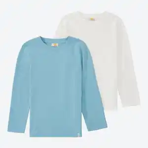Kinder-Langarmshirt aus Baumwolle, 2er-Pack