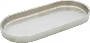 RUBIN LICHT METALLTABLETT rund CHAMPAGNER