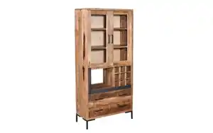 Pol Power - Glasvitrine Valencia, massives Mangoholz