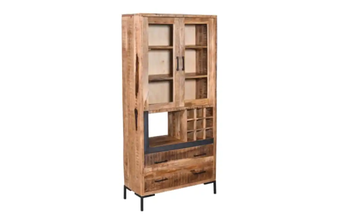 Bild 1 von Pol Power - Glasvitrine Valencia, massives Mangoholz