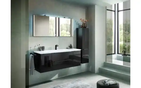 Bild 2 von Pelipal - Badkombination Leonardo 124, schwarz, inkl. LED-Beleuchtung