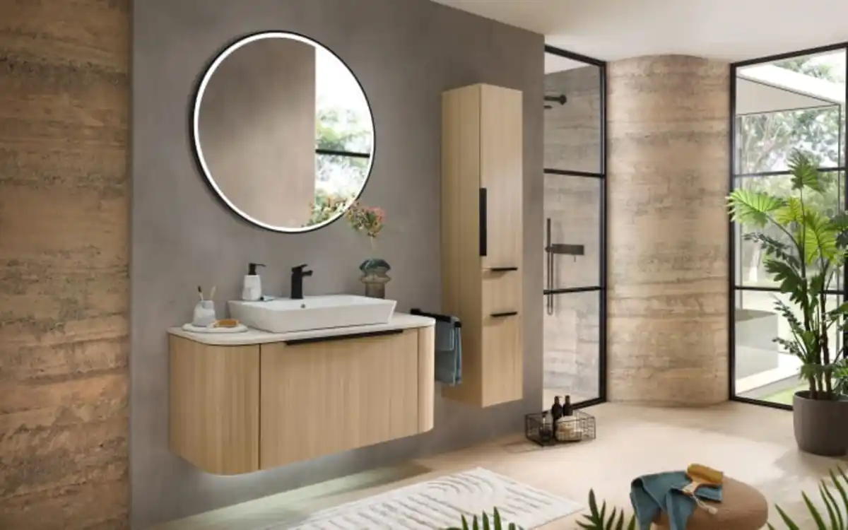 Bild 1 von Pelipal - Badkombination Montreal, Eiche-Nachbildung, inkl. LED Effekt-Beleuchtung