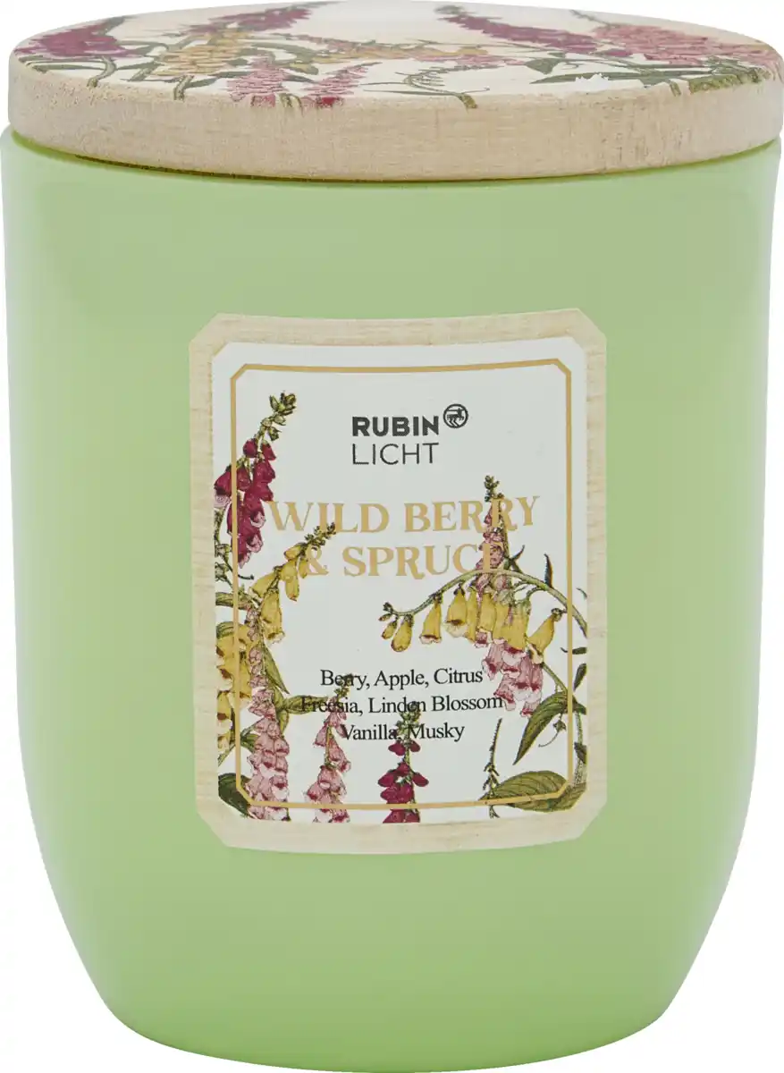 Bild 2 von RUBIN LICHT Duftkerze U-Form mit Holzdeckel Blumen g