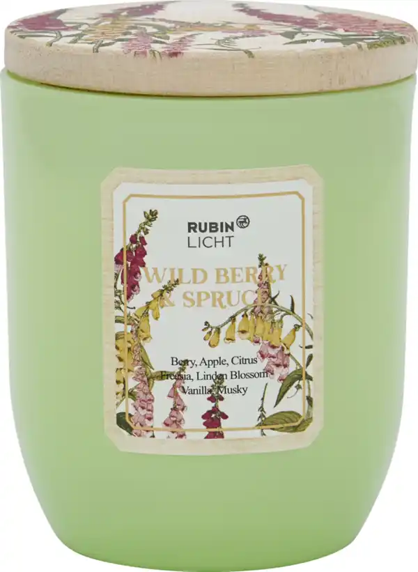 Bild 2 von RUBIN LICHT Duftkerze U-Form mit Holzdeckel Blumen g