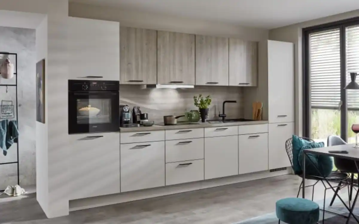 Bild 1 von Nobilia - Einbauküche Lenzen/Rosian, Eiche Bergamo Nachbildung/seidengrau, inkl. Privileg Elektrogeräte