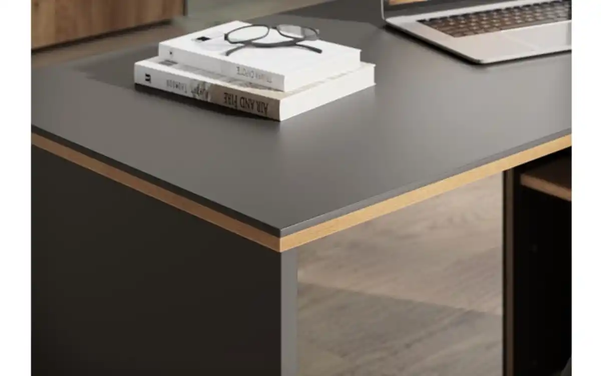Bild 3 von Vito - Winkelschreibtisch Podium, Eiche Navarra Nachbildung/graphit matt