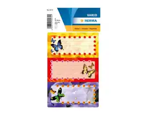 Herma Vario Buchetiketten Sticker Schmetterling beglimmert 6 Stück